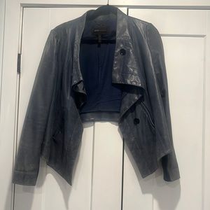 BCBG MaxAzria Blue Leather Jacket